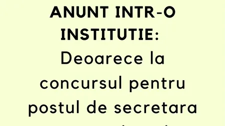 Bancul de duminică | Anunț într-o instituție