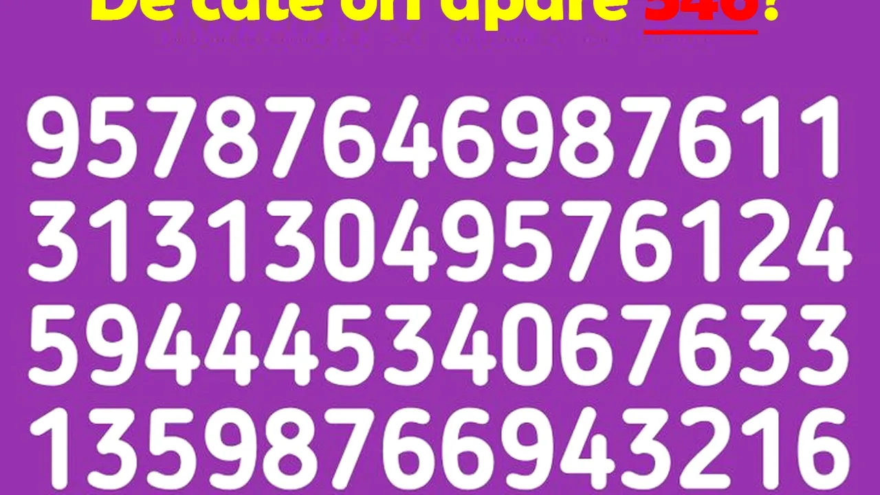 Test de inteligență pentru români | Prima întrebare: De câte ori apare numărul 546 în această imagine?