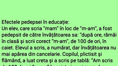 BANCUL ZILEI | Efectele pedepsei în educație