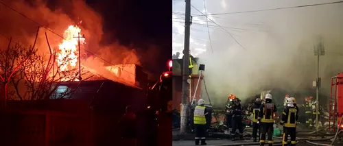 Patru case au ars într-un incendiu în cartierul Ferentari din București - FOTO/VIDEO