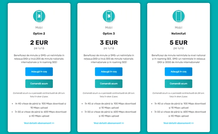 Câți lei te costă un abonament de telefonie mobilă la Digi