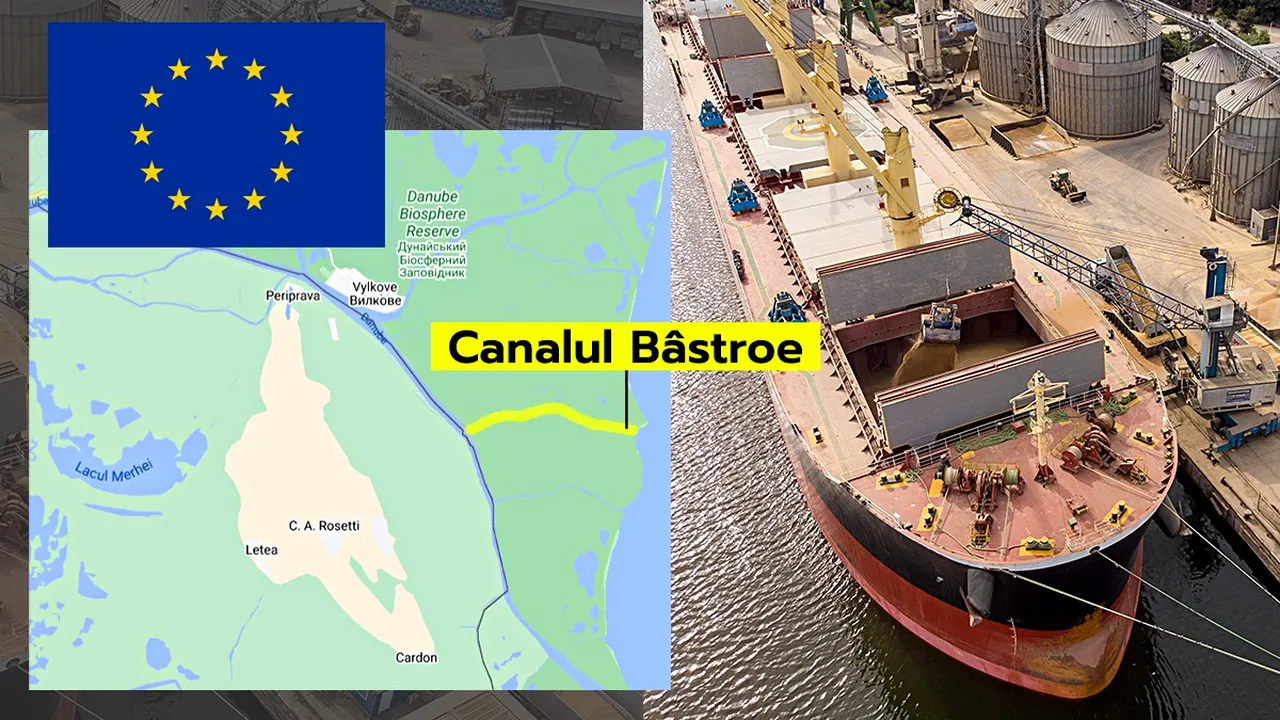 Experții europeni inspectează canalul Bâstroe, la finalul săptămânii. C.E. vrea soluții pentru îmbunătățirea tranzitului de cereale ucrainene