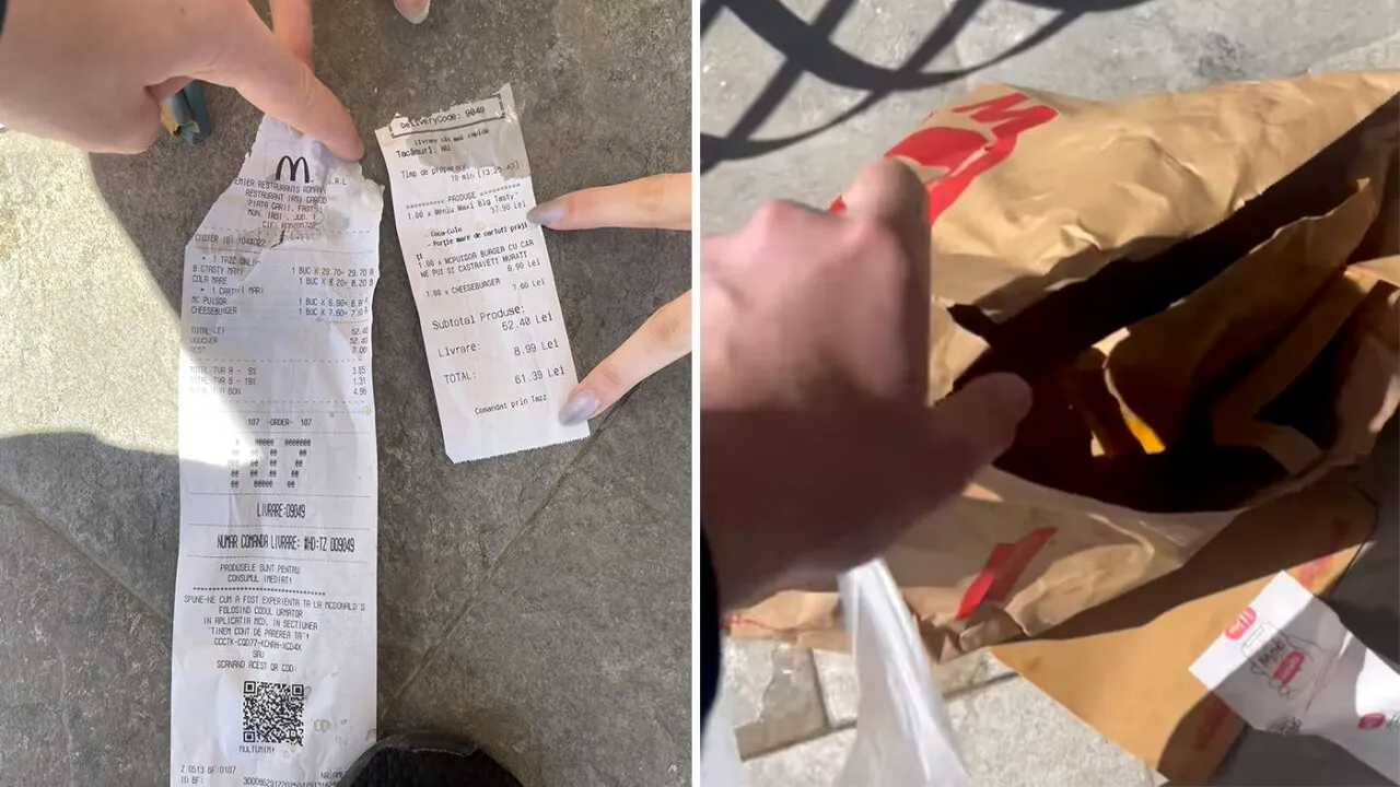Robert din Iași a comandat 3 BURGERI de la McDonald's. Când i-a venit comanda, a aruncat punga de nervi. Ce primise, de fapt