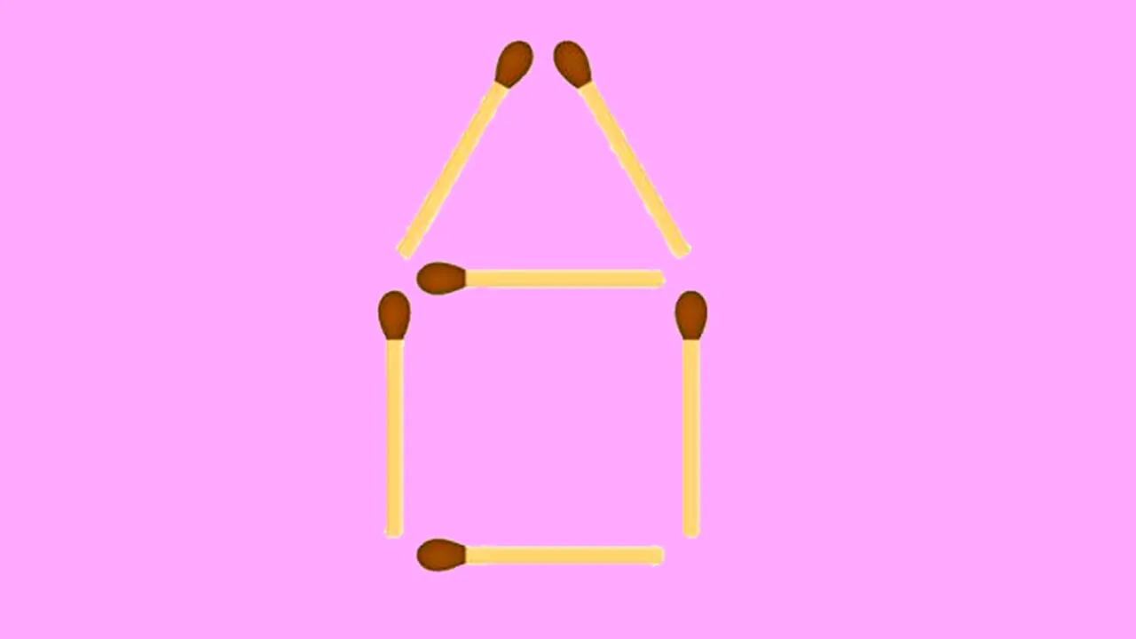 Test IQ de Revelion | Obțineți 5 pătrate, mutând doar 2 bețe de chibrit!