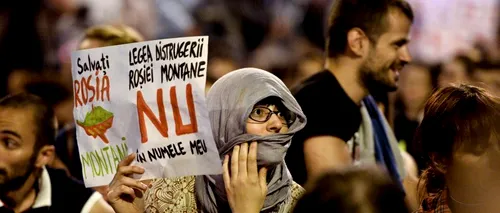 A cincea zi de proteste în Capitală, față de proiectul minier de la Roșia Montană