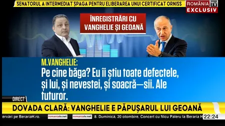 Stenograme EXPLOZIVE în care Marian Vanghelie se laudă cum îl susține pe Mircea Geoană în campanie: „Îi știu toate defectele”
