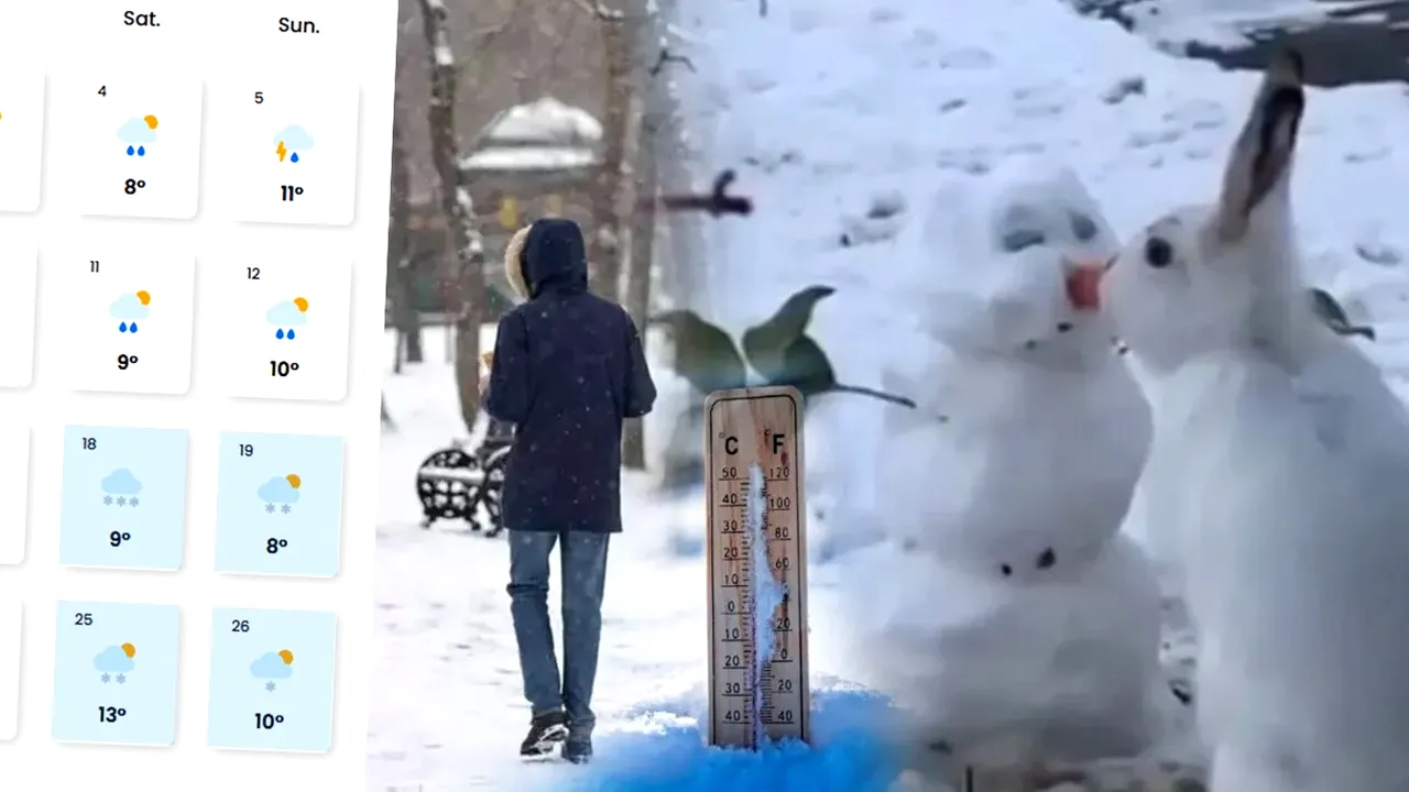 Ninge până pe 26 aprilie! Meteorologii EaseWeather au modificat prognoza: orașele din România în care iarna se încăpățânează să plece