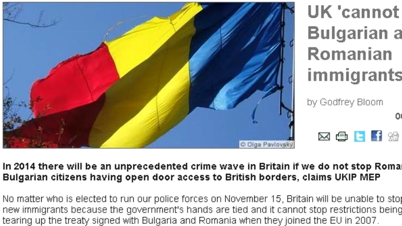 ATAC la adresa României. Un europarlamentar britanic acuză imigranții români și bulgari: 