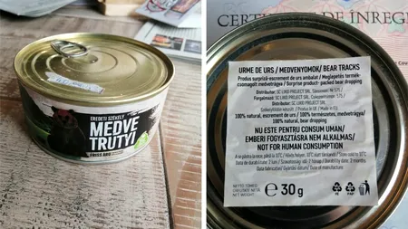 Conservă cu excremente de urs, „suvenirul” care se vinde în judeţul Covasna. Şeful OPC: „Am rămas perplex. Nu mi-a venit să cred”