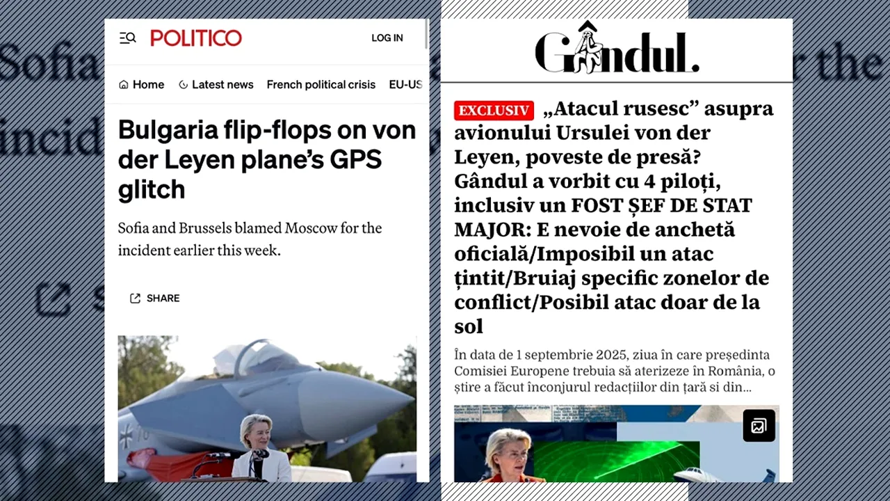 Gândul a avut dreptate: avionul Ursulei von der Leyen NU a fost bruiat de ruși. Autoritățile bulgare au recunoscut ceea ce Gândul a demonstrat deja de 2 zile