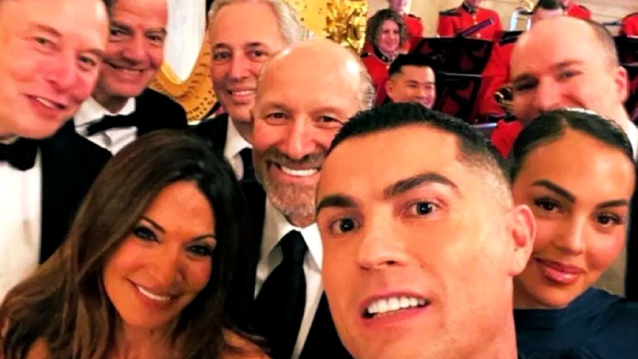 Internetul a explodat: Cristiano Ronaldo își face selfie cu Elon Musk și alți oficiali de la dineul de la Casa Albă