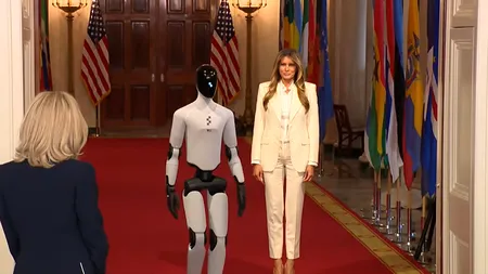 Moment inedit la Casa Albă. Melania Trump și-a făcut apariția la summit alături de un robot umanoid: 