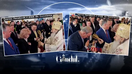 IPS Teodosie i-a înecat în agheasmă pe mai mulți politicieni care participau la inaugurarea unui terminal al aeroportului Kogălniceanu