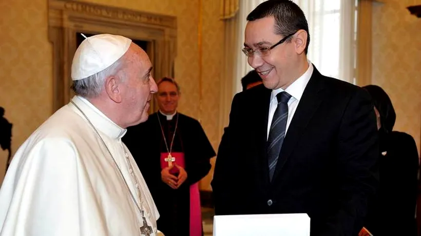 Ponta a fost primit în audiență de Papa Francisc