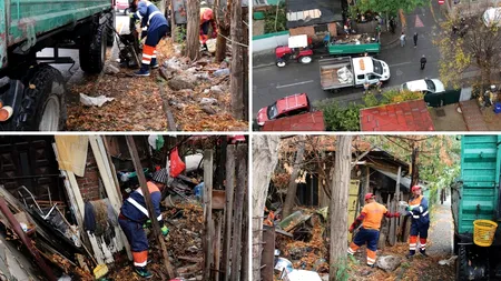 IMAGINI SINISTRE: Peste 20 de tone de gunoi, scoase dintr-o casă din Sectorul 2 / Primar: „Costurile aferente igienizării, imputate proprietarilor”