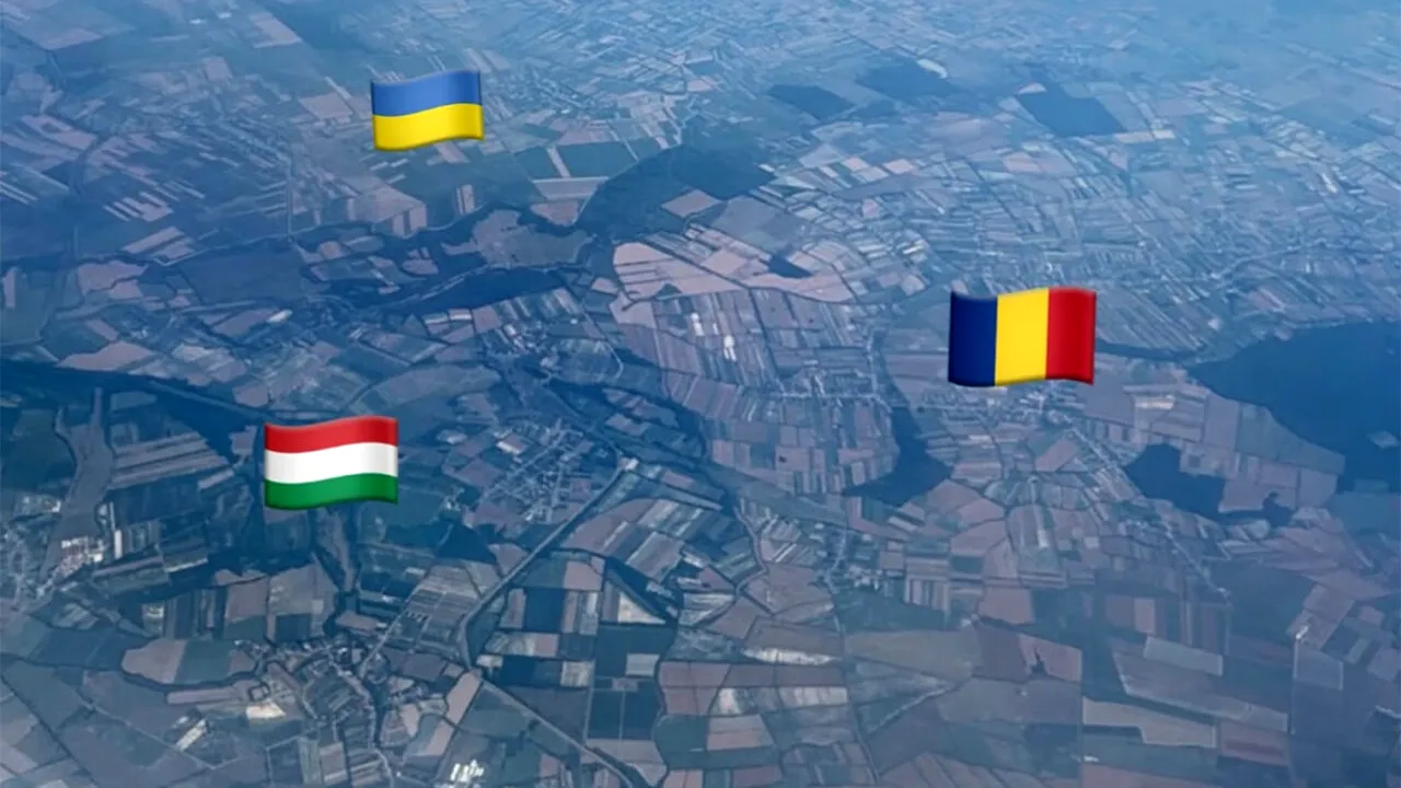 Locul în care România se întâlnește cu Ucraina și cu Ungaria, simultan. Cum arată din avion