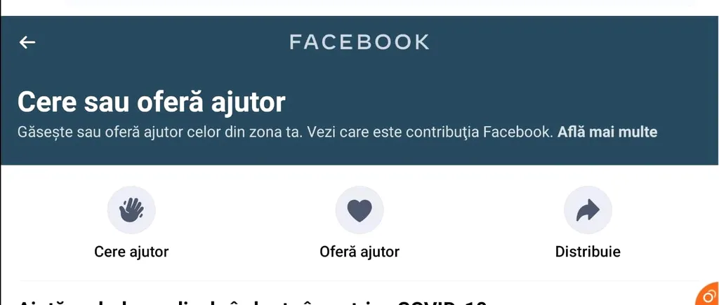 SOCIAL MEDIA | Anunțul făcut de Facebook: „Utilizatorii români pot să ceară ajutor”