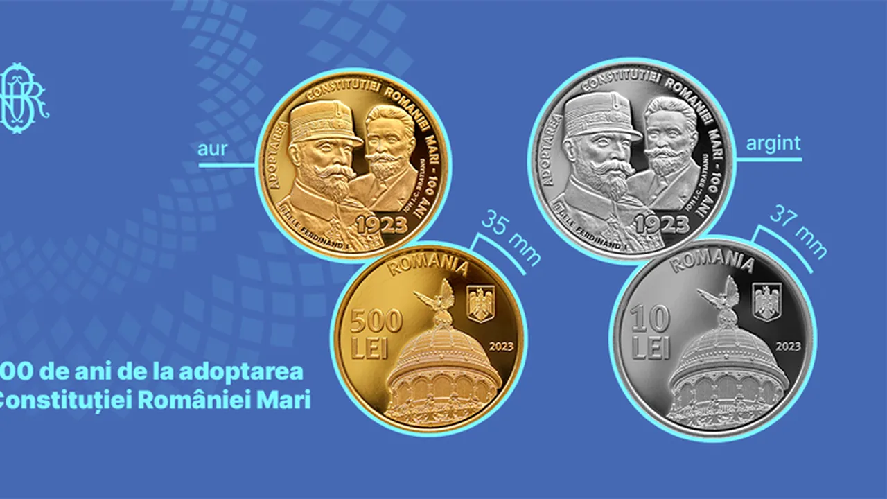 BNR lansează o monedă de aur și una de argint pentru a marca 100 de ani de la adoptarea Constituţiei României Mari