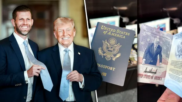 După moneda de un dolar, chipul lui Trump apare și pe pașaportul american comemorativ. Fiul mijlociu al președintelui arată noul document