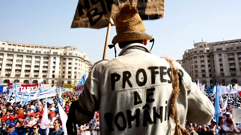 Peste 10.000 de sindicaliști din învățământ protestează miercuri la Guvern și Parlament