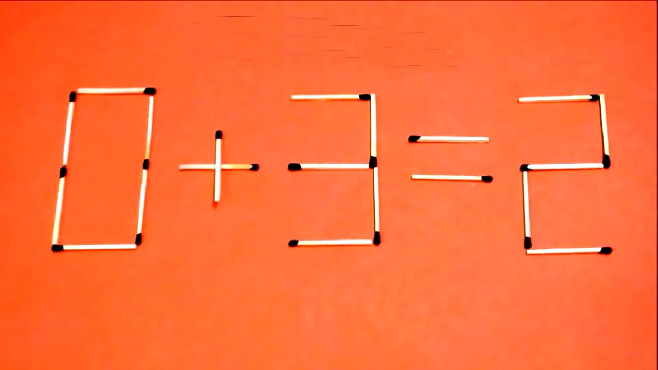 Testul IQ de joi | Mutați un singur băț de chibrit pentru a corecta egalitatea 0+3=2