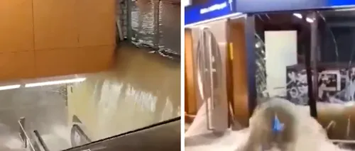 VIDEO Aeroportul din Frankfurt, inundat de o PLOAIE violentă. Scările rulante, transformate în uriașe cascade