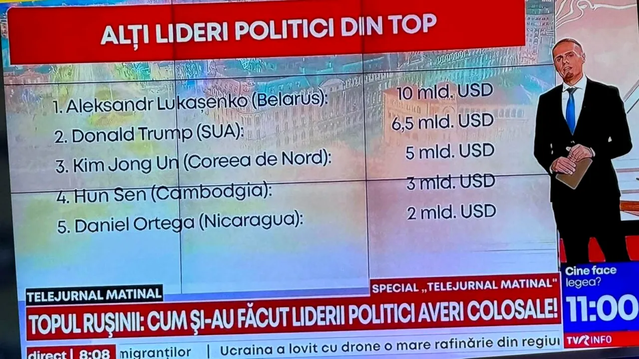 Intoxicare pe banii contribuabilului. Televiziunea Publică îl așează pe Trump alături de “INFRACTORII politici ai lumii” într-un “top al rușinii”