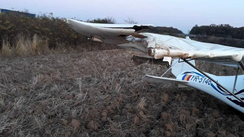 FOTO | Aterizare forțată a unui avion de mici dimensiuni în Giurgiu 