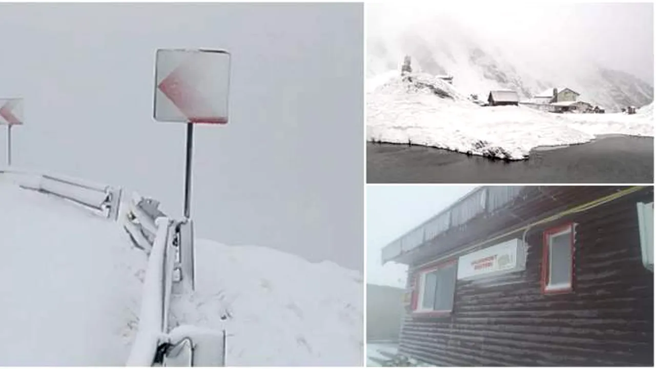 Iarnă în toată regula pe Transalpina! La Rânca ninge abundent și s-a depus strat de zăpadă! Vezi imagini superbe în Galerie FOTO și VIDEO!