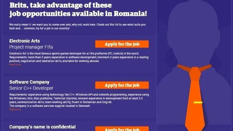 Why don't you come over? continues with job offers for Brits in Romania
