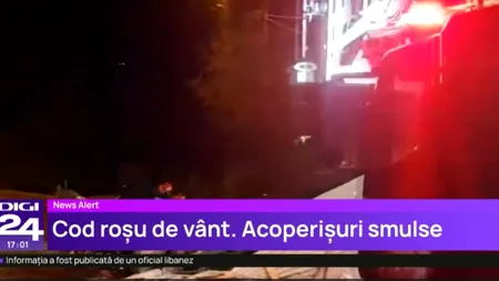 Cod ROȘU de vânt în România. 61 de localități din vestul țării au rămas fără curent electric. Acoperișuri distruse și străzi închise