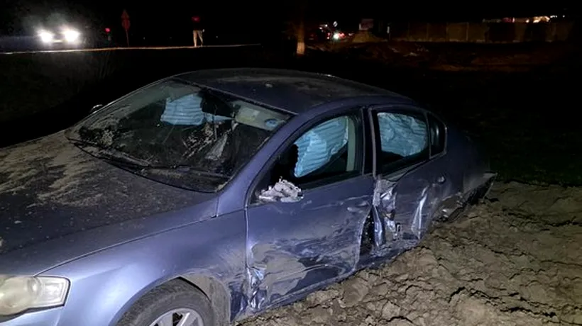 Accident în Olt: O femeie băută a provocat un accident. Două mașini s-au răsturnat