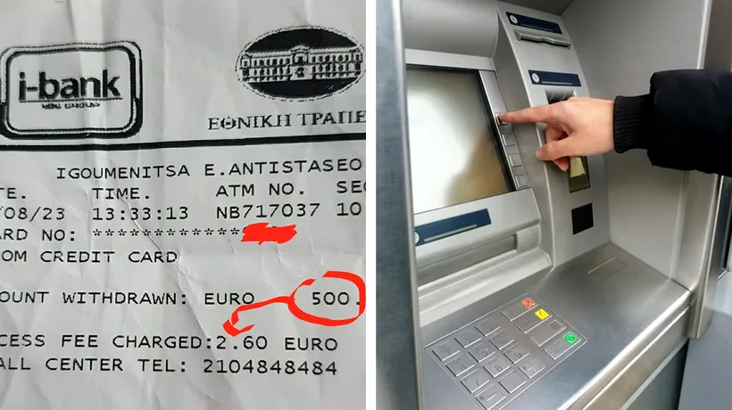 Ce a pățit un turist român care a vrut să scoată 1.000 de euro de la un bancomat din GRECIA