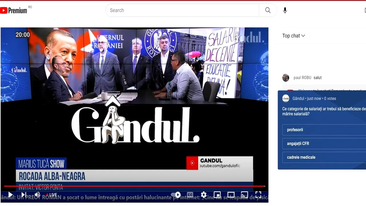 POLL Marius Tucă Show: „Ce categorie de salariați ar trebui să beneficieze de mărire salarială?”. Au existat trei variante de răspuns