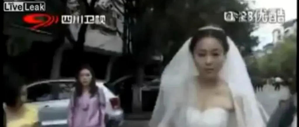 VIDEO. Mireasa-corespondent din timpul cutremurului din China