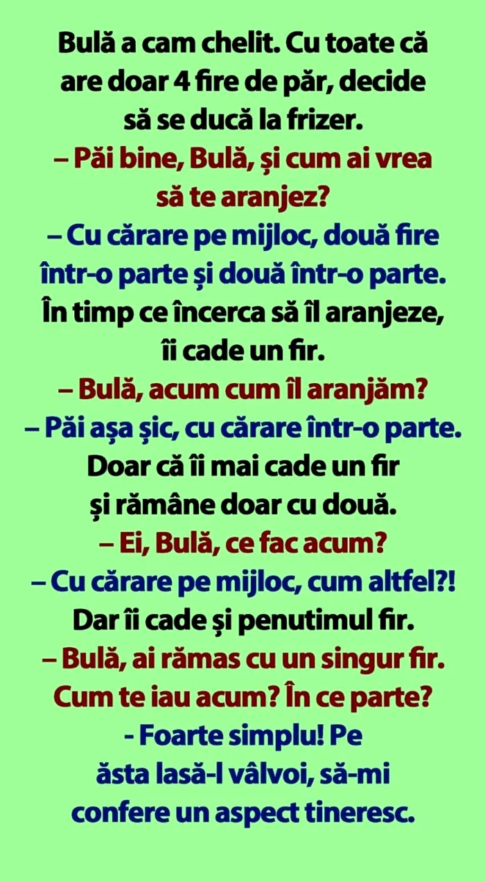 Bulă, frizerul și calviția