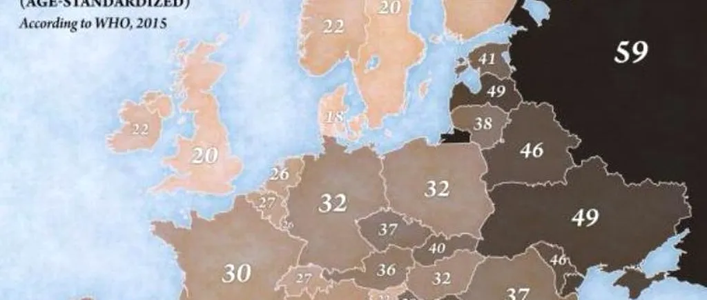 Harta europeană a fumătorilor. Care este țara cu cei mai mulți bărbați fumători și unde se situează România