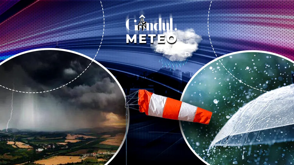 Meteorologii anunță un alt episod cu ploi torențiale, vijelii și grindină. Care sunt regiunile afectate, potrivit ANM