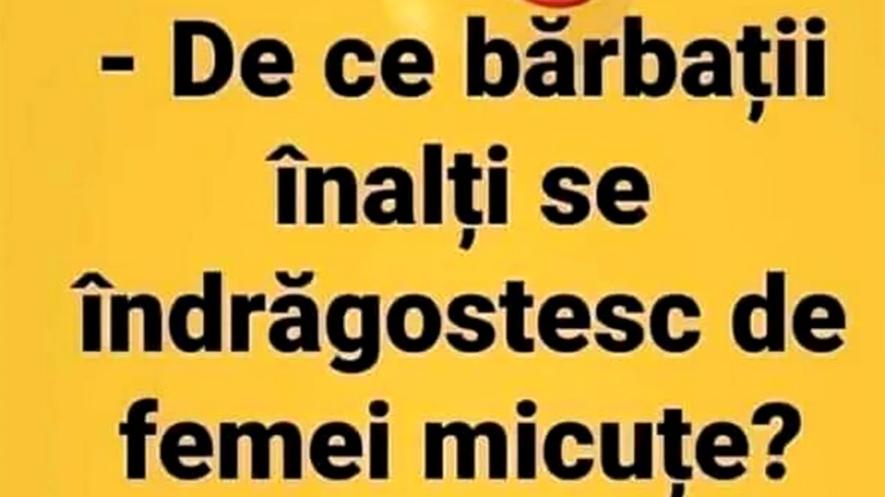 Bancul de miercuri | De ce bărbații înalți se îndrăgostesc de femei micuțe
