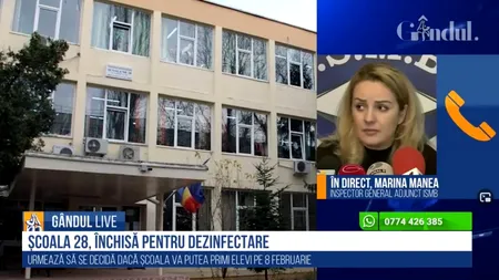 GÂNDUL LIVE. Marina Manea, inspector general adjunct ISMB, despre noua tulpină Covid, descoperită într-o școală bucureșteană: „Masca s-a purtat în interiorul unității de învățământ”