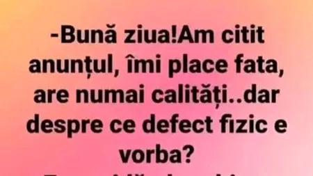 BANCUL ZILEI | Despre ce defect fizic este vorba?