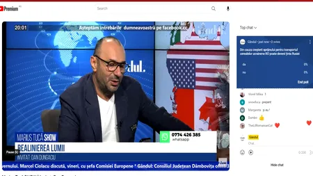 POLL Marius Tucă Show: „Din cauza creșterii sprijinului pentru transportul cerealelor ucrainene, România poate să devină țintă a atacurilor Rusiei?”