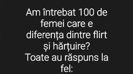 BANCUL ZILEI | Am întrebat 100 de femei care e diferența dintre flirt și hărțuire