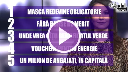 GÂNDUL NEWS. Masca medicală sau FFP2, obligatorie în spații publice | VIDEO
