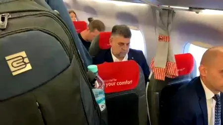 VIDEO | Premierul Marcel Ciolacu a povestit cum a decurs zborul său către Berlin, într-un avion de linie
