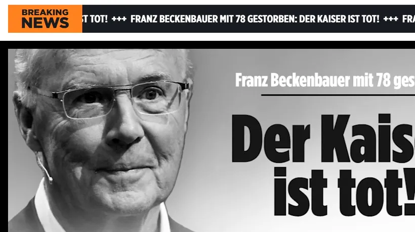 A MURIT fostul mare fotbalist german Franz Beckenbauer! Deține un record greu de egalat: campion mondial atât ca jucător, cât și ca antrenor