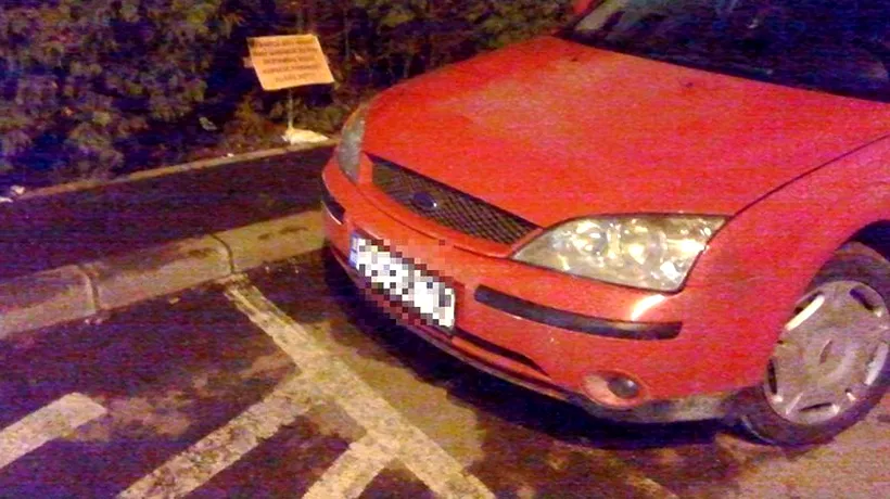 FOTO: Mesajul justițiar postat de acest clujean lângă locul său de parcare