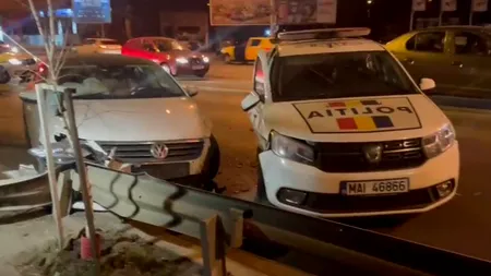 Coliziune pe Bd. Aerogării între o autospecială de poliție și un autoturism