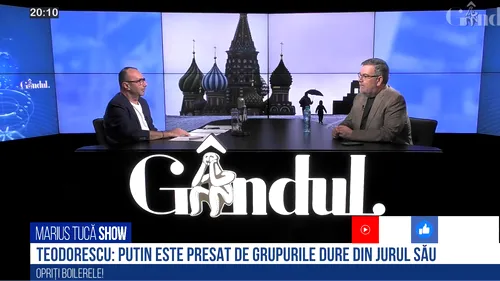 VIDEO | Bogdan Teodorescu: „Putin este foarte presat de aceste grupuri dure pe care le are în jurul său și care nu acceptă înfrângerea armatei ruse. Prietenii lui l-au pus chiar în situații vag umilitoare”