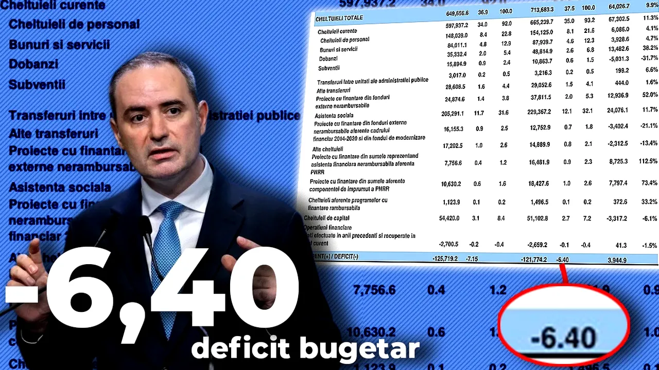 Ministerul Finanțelor spune că deficitul bugetar al României a scăzut la 6,4% din PIB după primele 11 luni din 2025